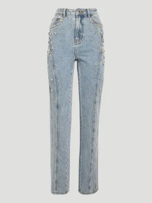 Crystal-Embellished Jeans