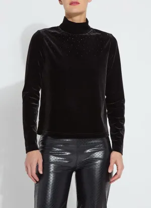 Crystal Embellished St Velvet Turtleneck