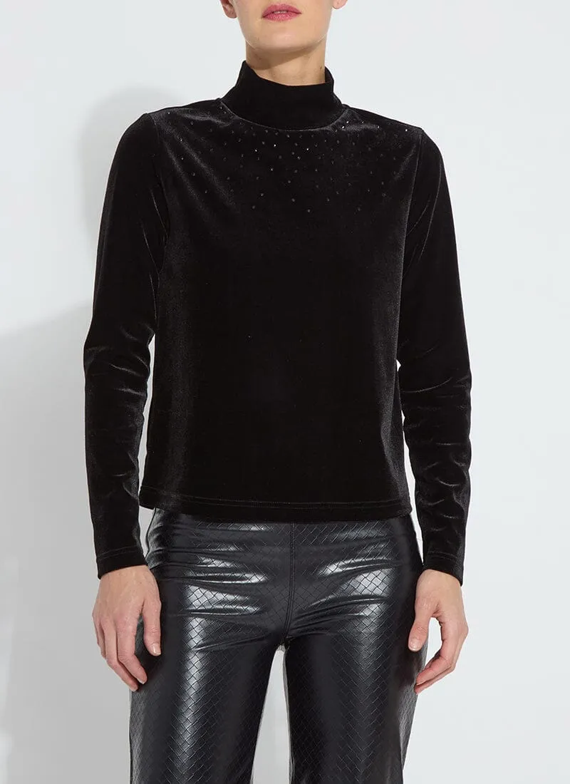 Crystal Embellished St Velvet Turtleneck