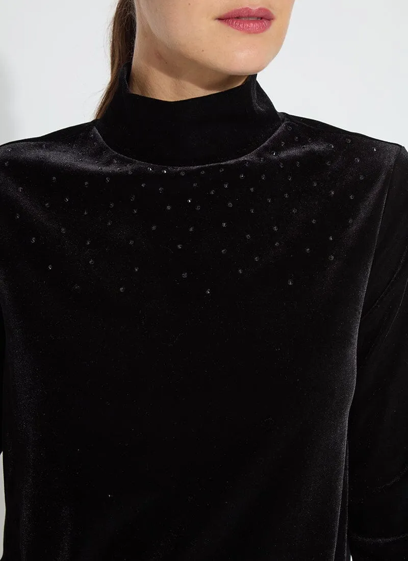 Crystal Embellished St Velvet Turtleneck