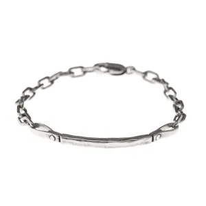 Curved Bar Bracelet - silver