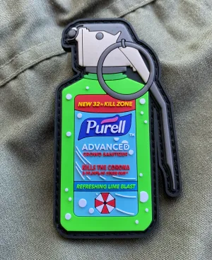 Dangerous Goods Purell Grenade Crowd Sanitizer PVC Morale Patch