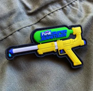 Dangerous Goods Purell Super Sanitizer PVC Water Gun Morale Patch