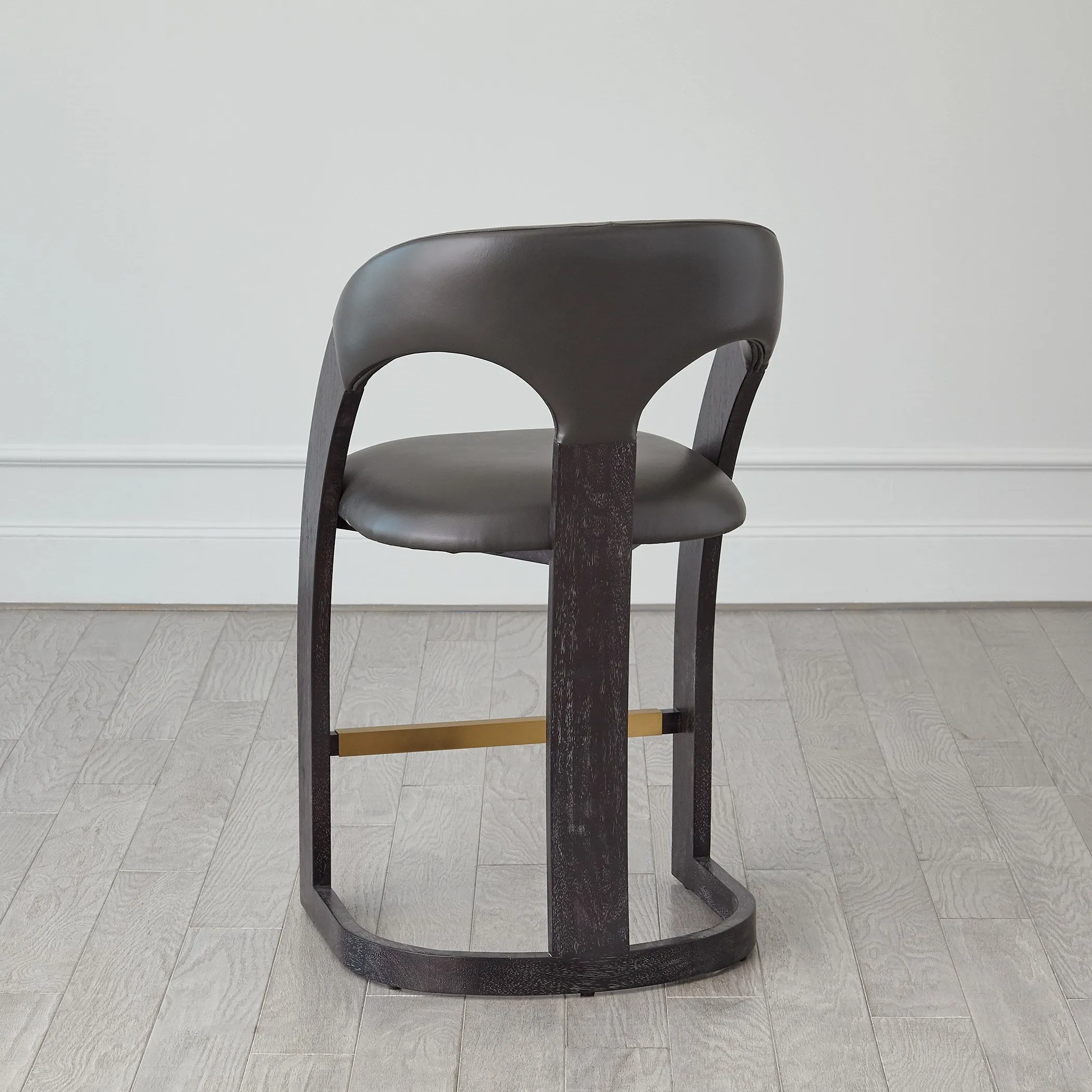 Delia Counter Stool - Antique White - Milk Leather