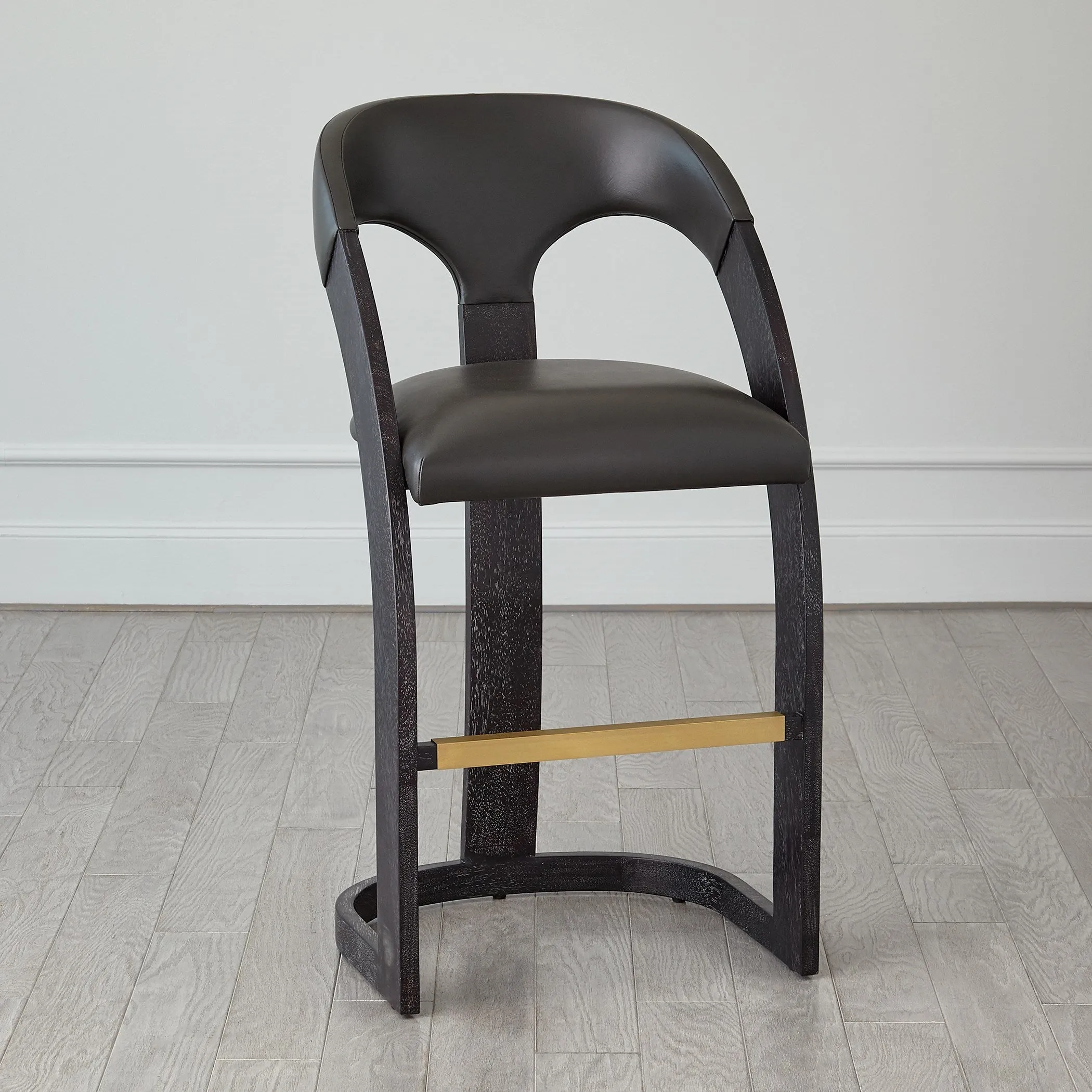 Delia Counter Stool - Antique White - Milk Leather
