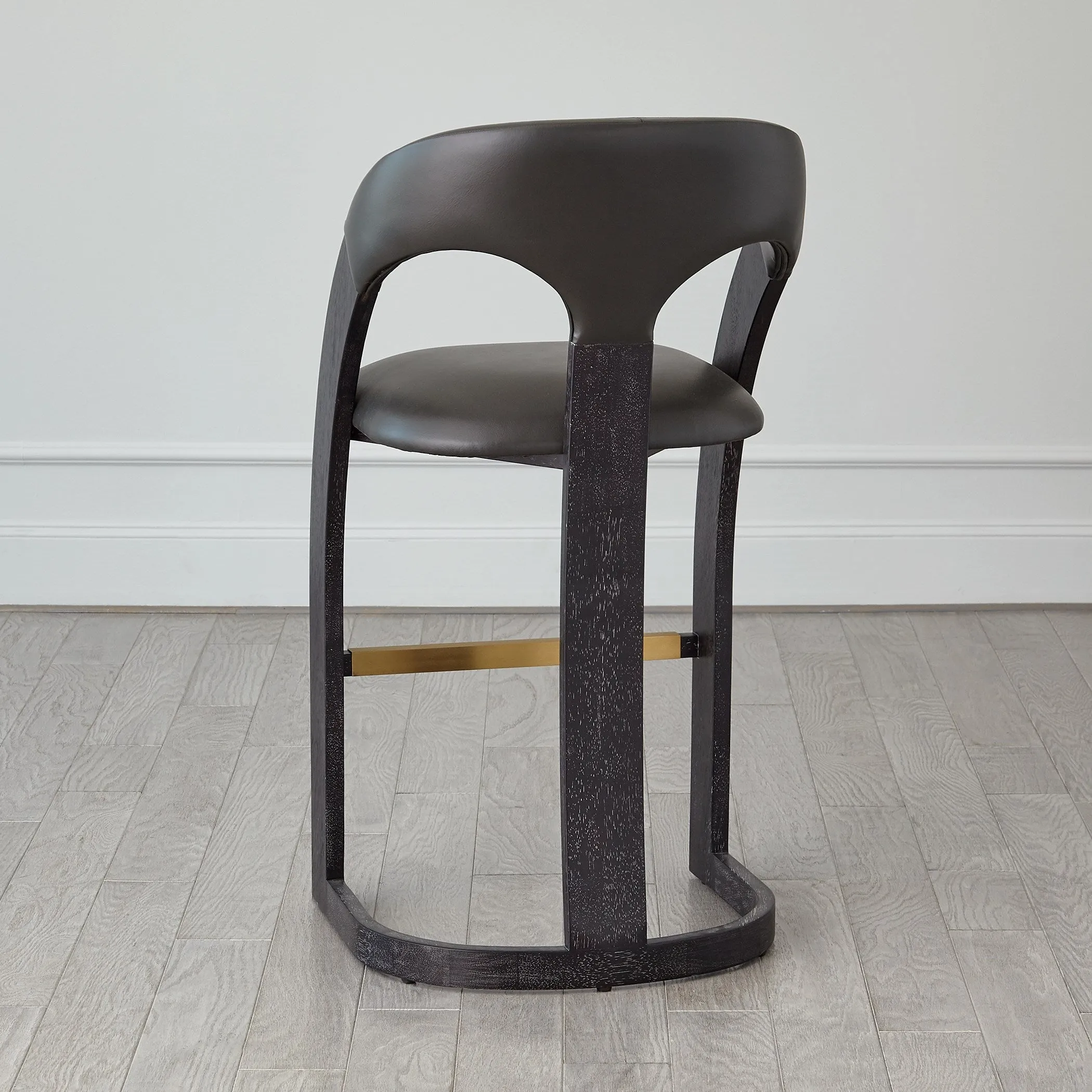 Delia Counter Stool - Antique White - Milk Leather