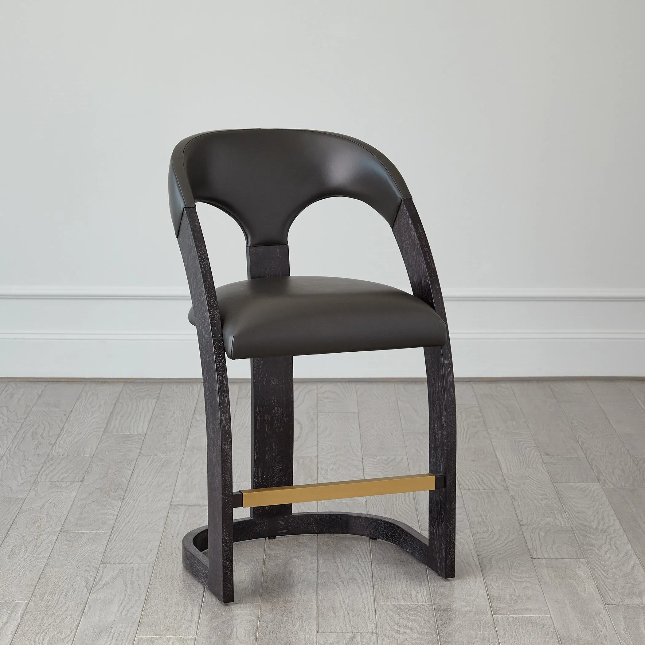 Delia Counter Stool - Antique White - Milk Leather