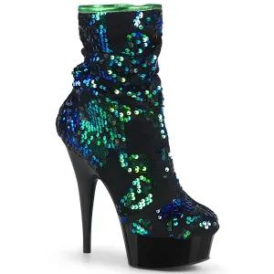 DELIGHT-1004  Green Iridescent Sequins/Black