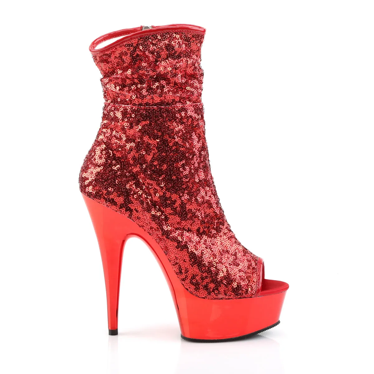 DELIGHT-1008SQ  Red Sequins/Red Chrome
