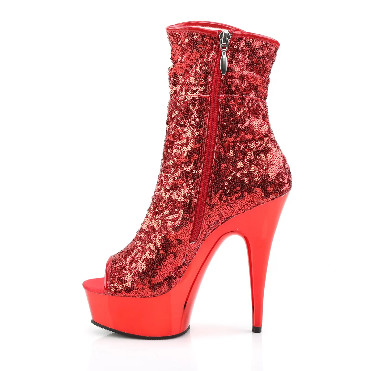 DELIGHT-1008SQ  Red Sequins/Red Chrome