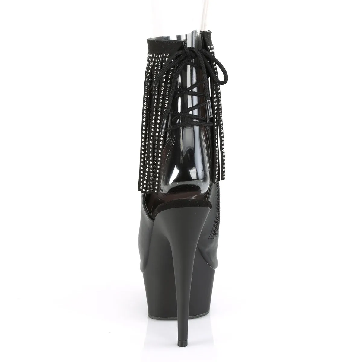 DELIGHT-1018RSF  Black Faux Leather/Black Matte