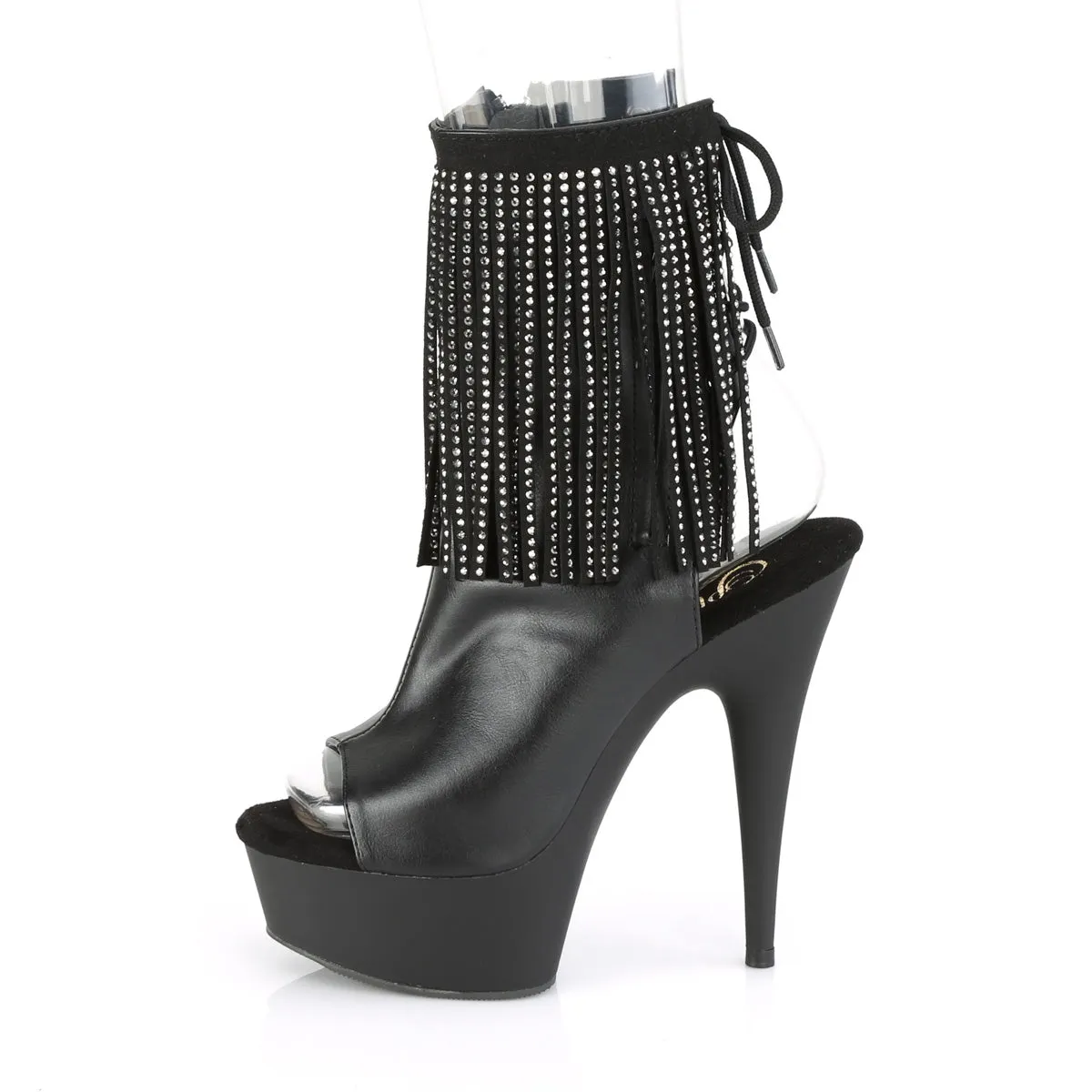 DELIGHT-1018RSF  Black Faux Leather/Black Matte