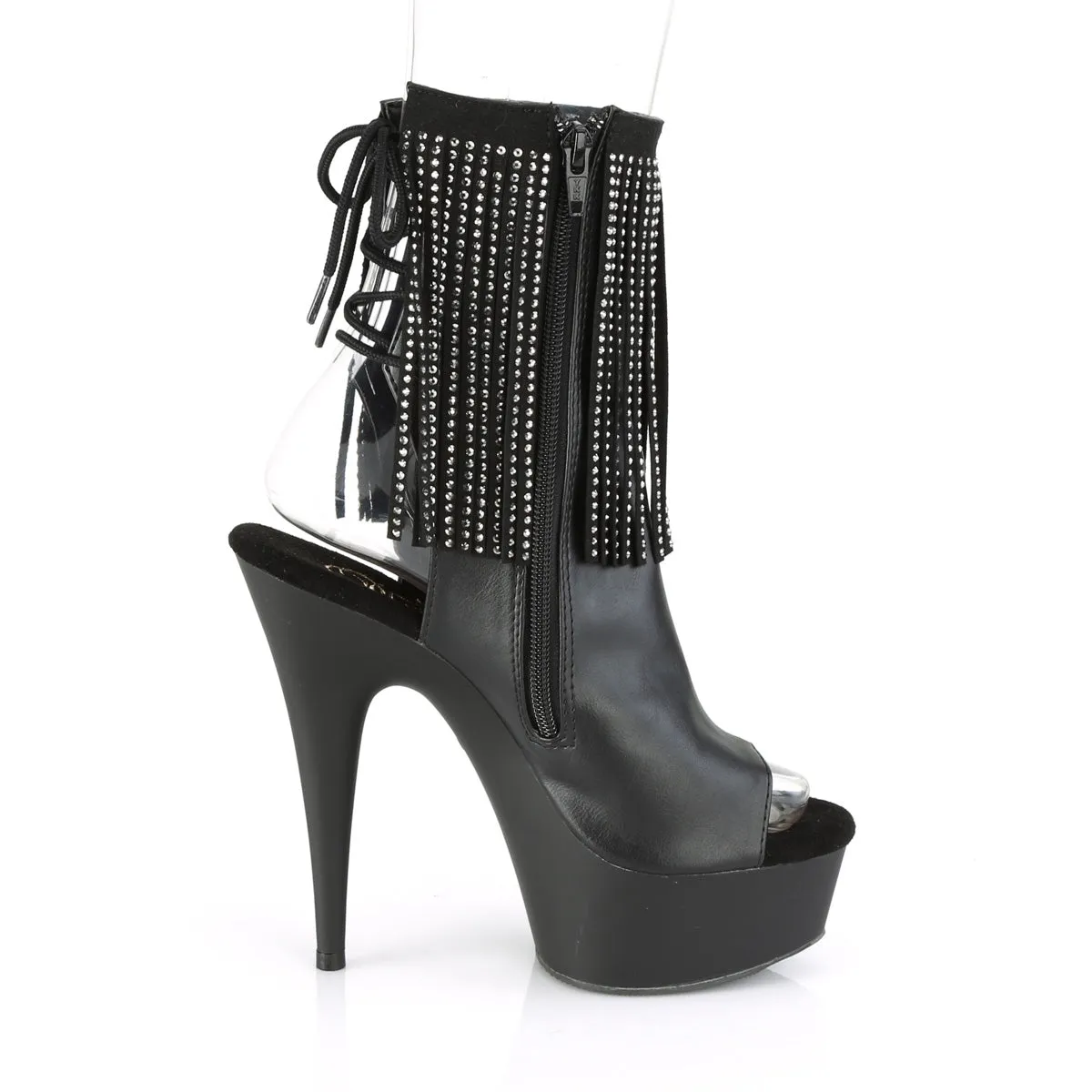 DELIGHT-1018RSF  Black Faux Leather/Black Matte