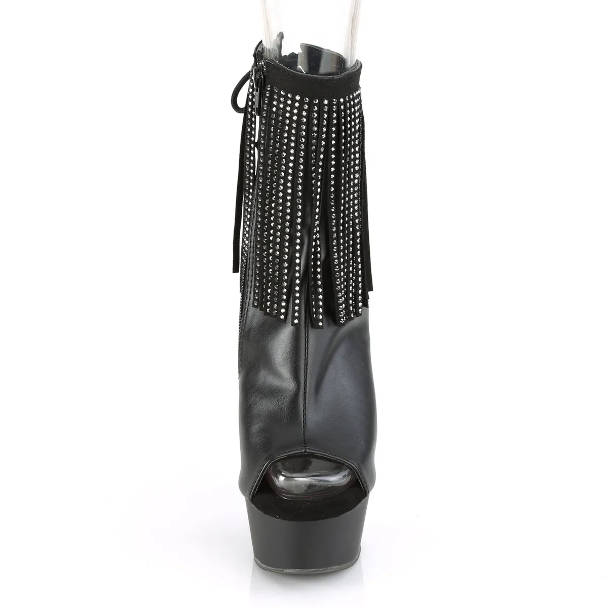 DELIGHT-1018RSF  Black Faux Leather/Black Matte