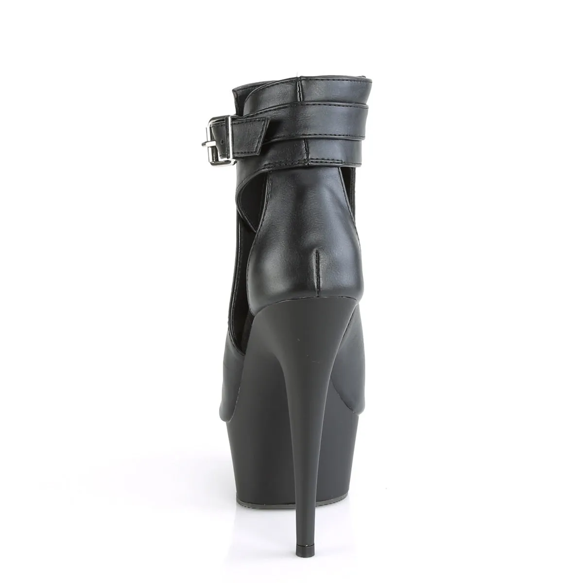 DELIGHT-600-10  Black Faux Leather/Black Matte