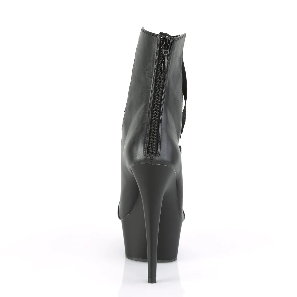 DELIGHT-600-29  Black Faux Leather/Black Matte