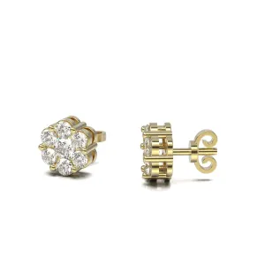 Diamond Flower-Set Earrings