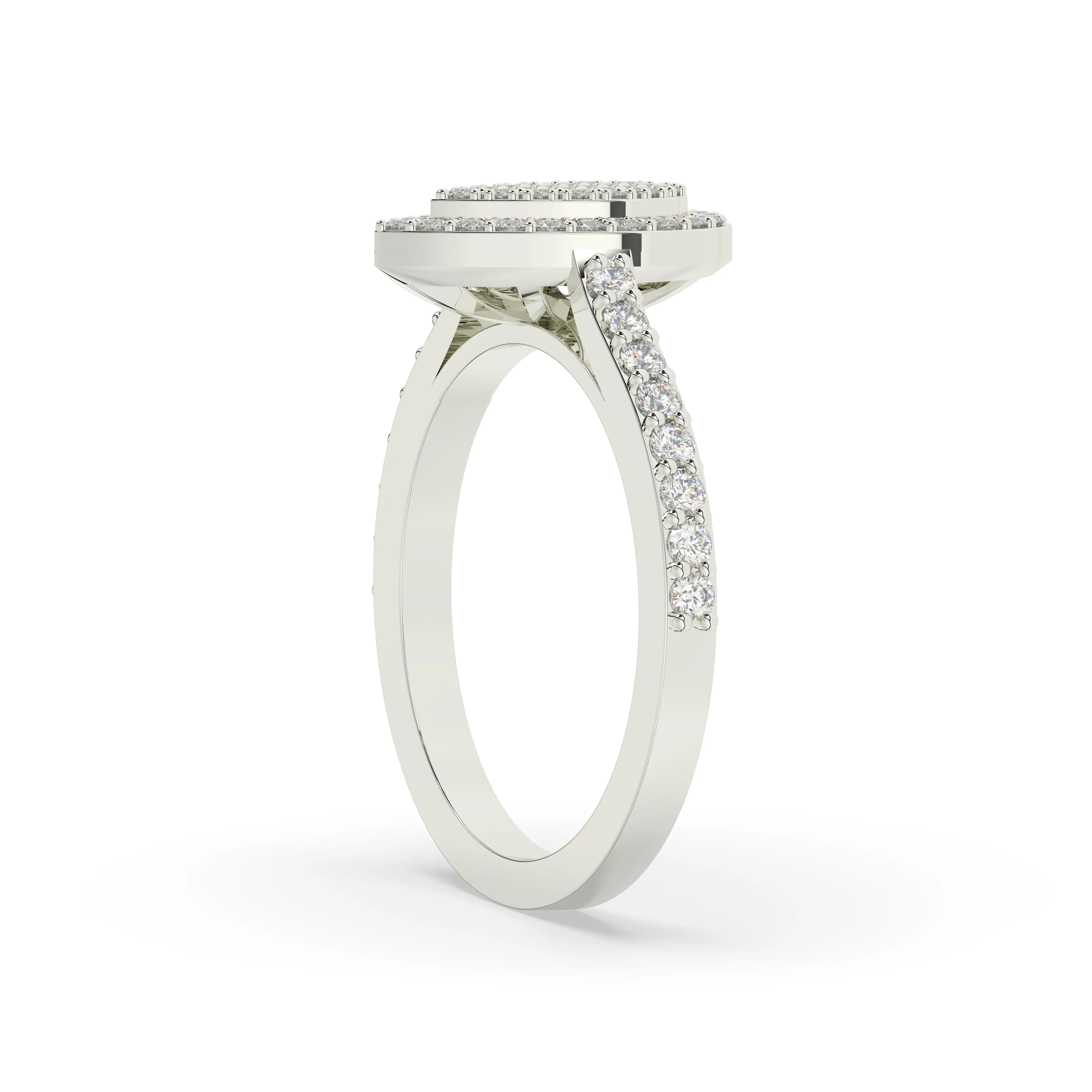 Diamond Pear Cluster Engagement Ring