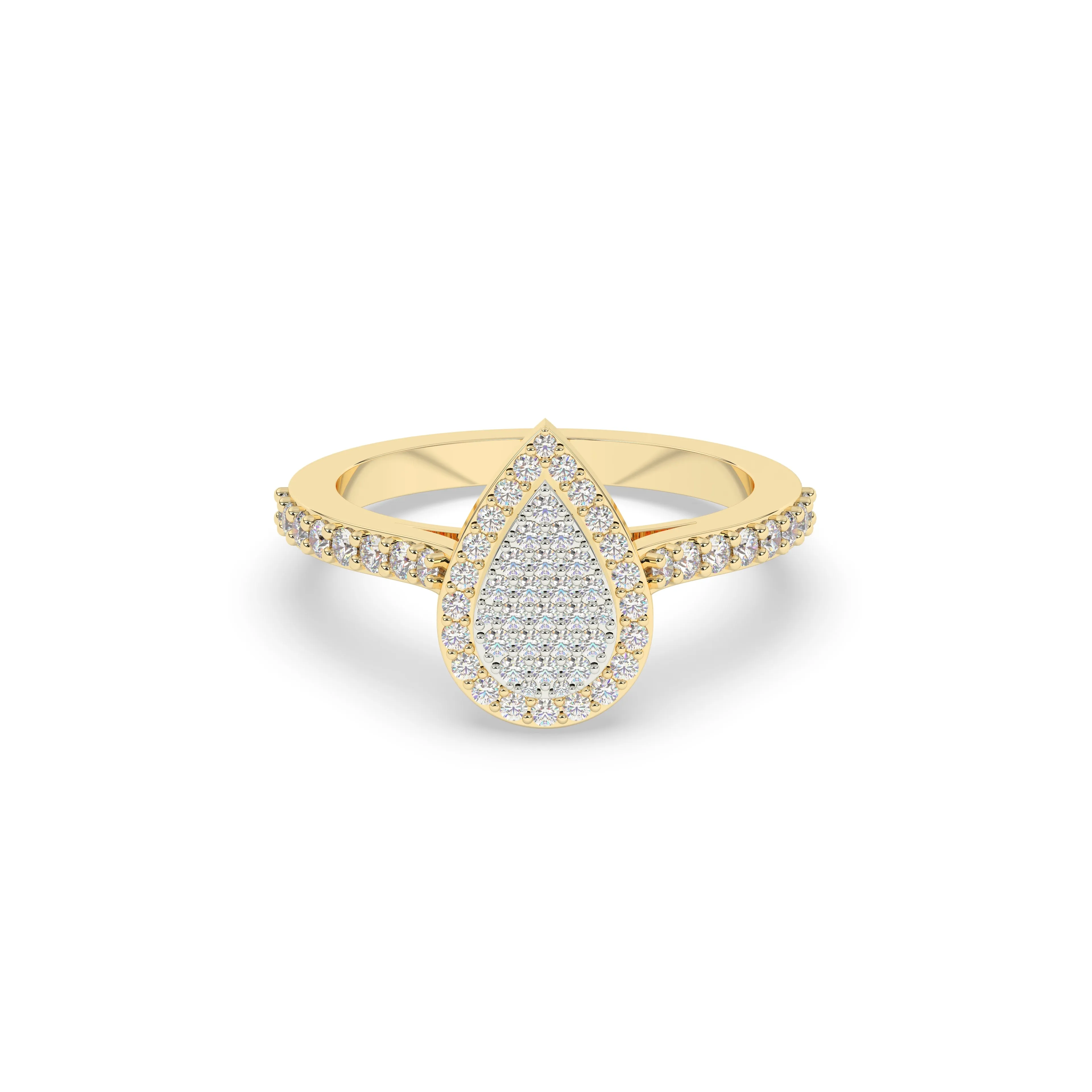 Diamond Pear Cluster Engagement Ring