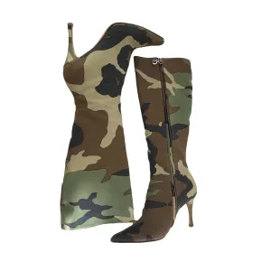 Dior Camouflage Logo Zipper Boots