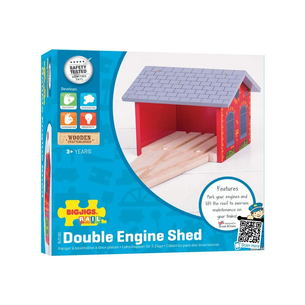 Double Engine Shed - Wooden Train Toy