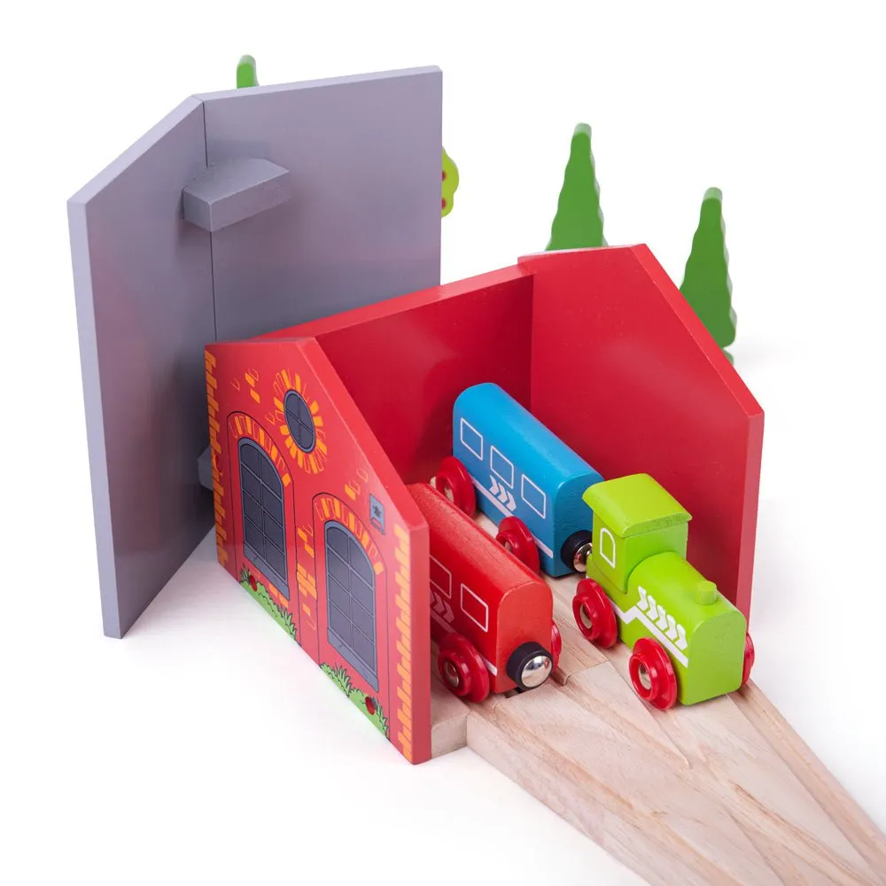 Double Engine Shed - Wooden Train Toy