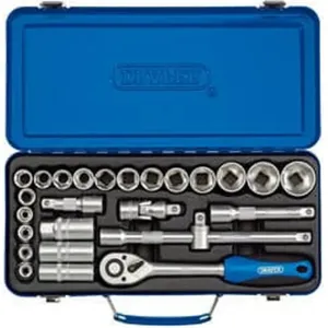 Draper 16368 Metric Socket Set, 1/2" Sq. Dr. (26 Piece) Dr-16368