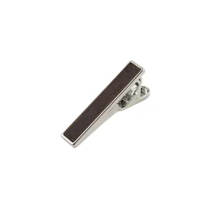 Ebony Wooden Inlay-Silver Tie Bar