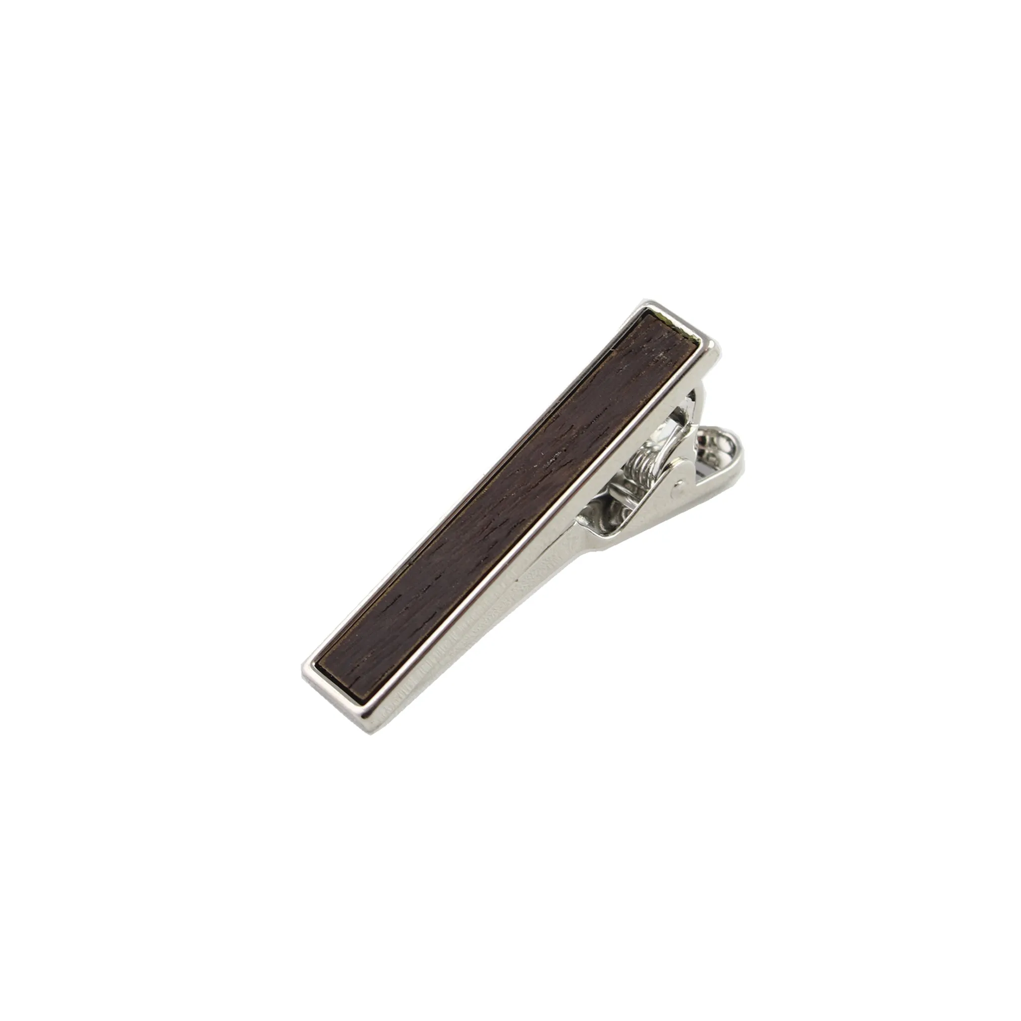 Ebony Wooden Inlay-Silver Tie Bar