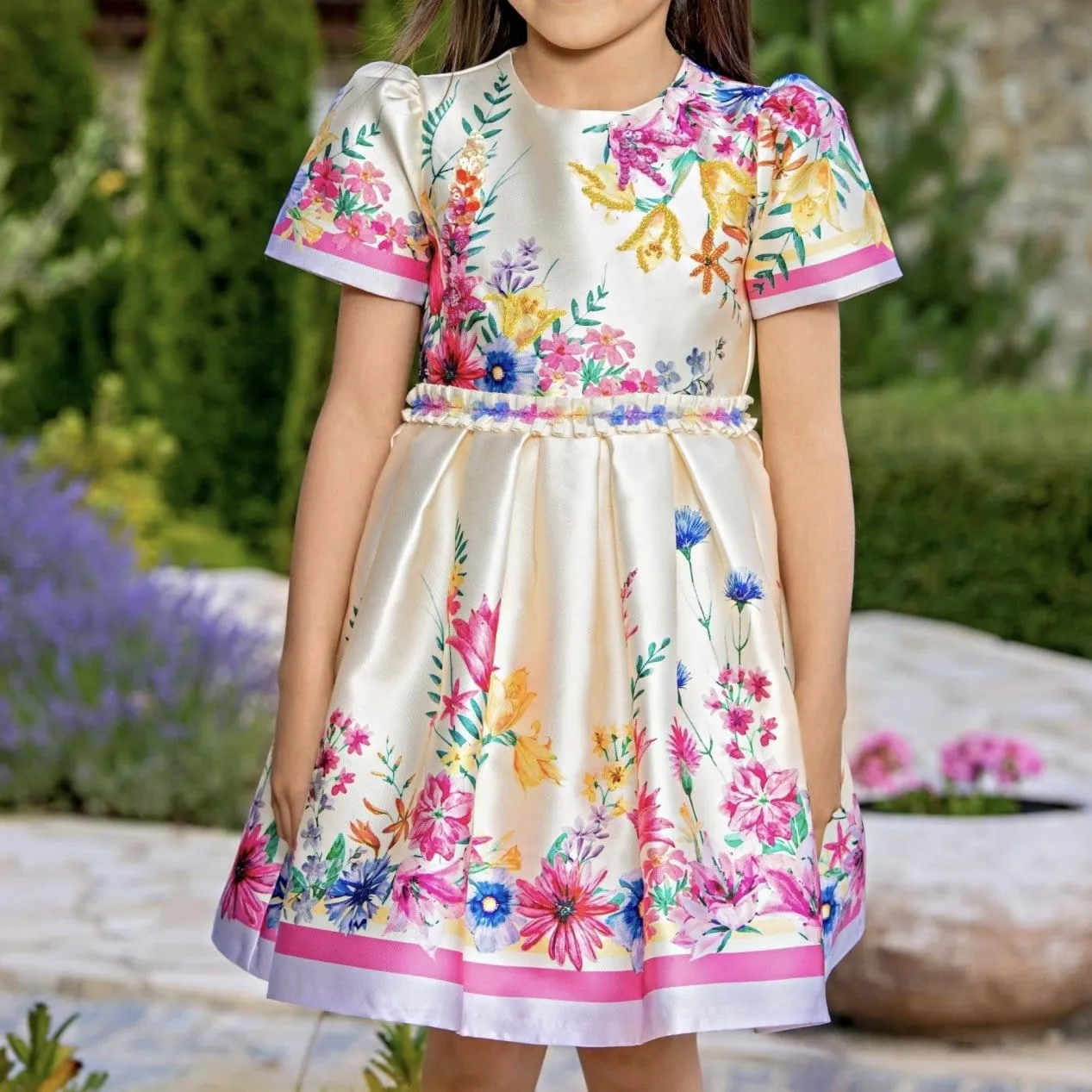 EIRENE - Embellished Satin Dress  - Yellow