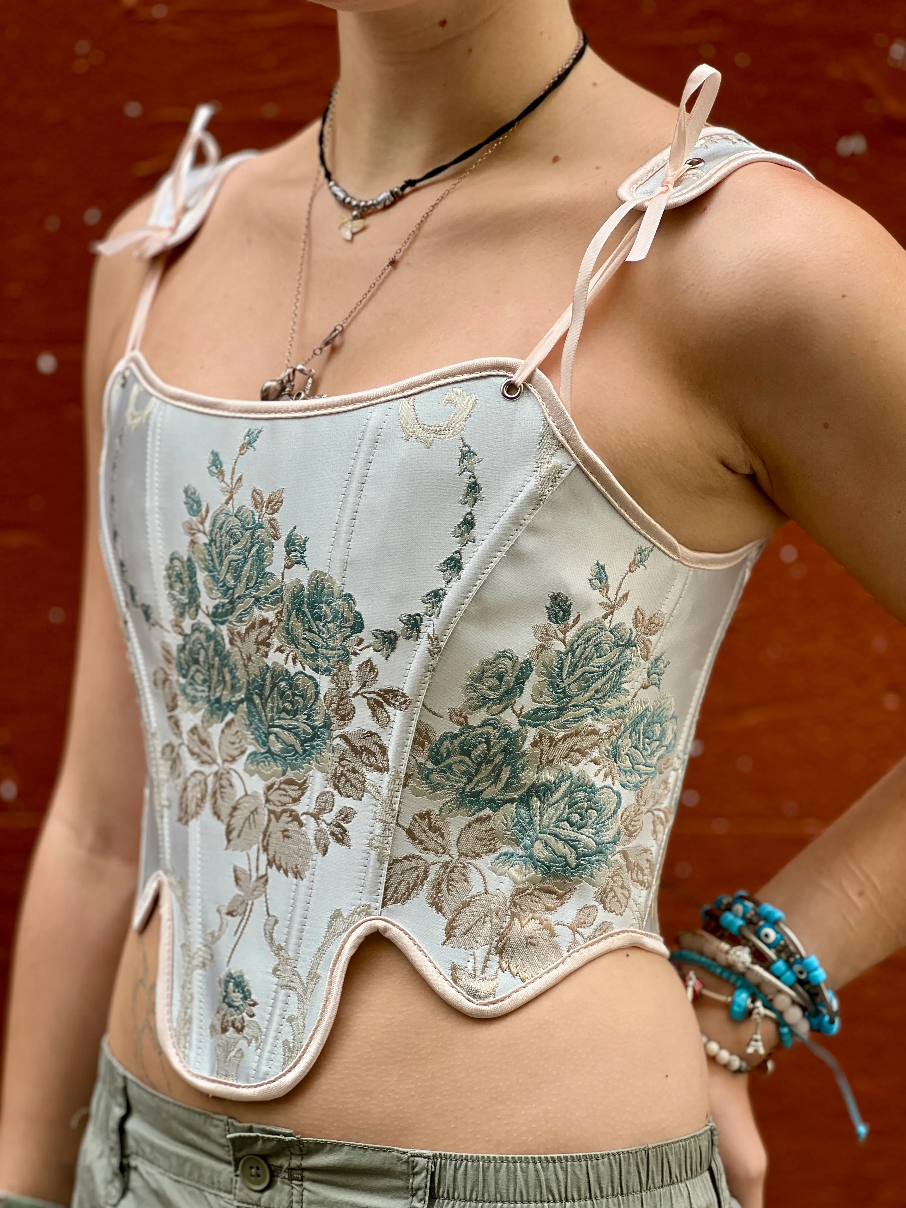Embroidered Corset Top