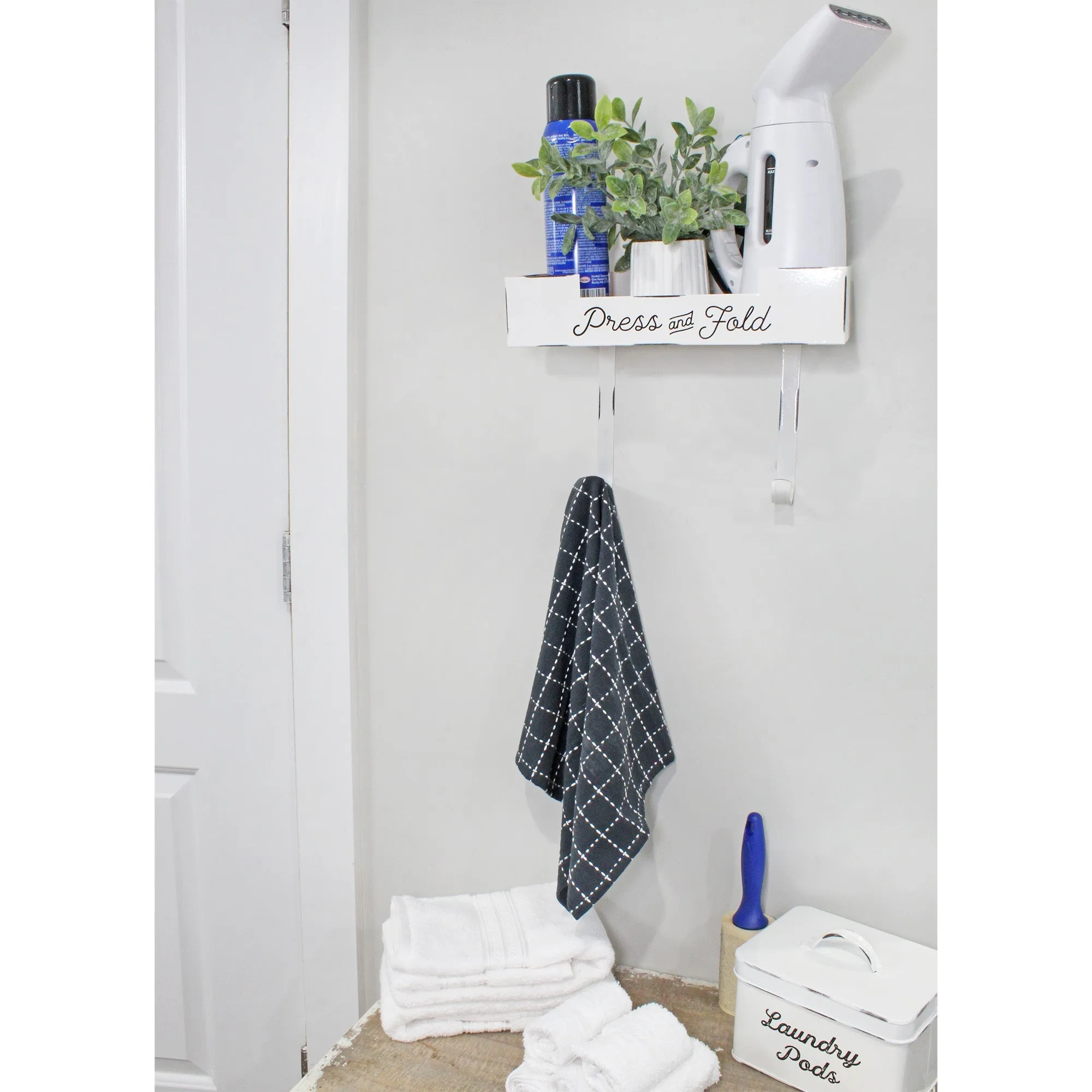 Farmhouse Enamelware Ironing Board Caddy (White, Case of 4)