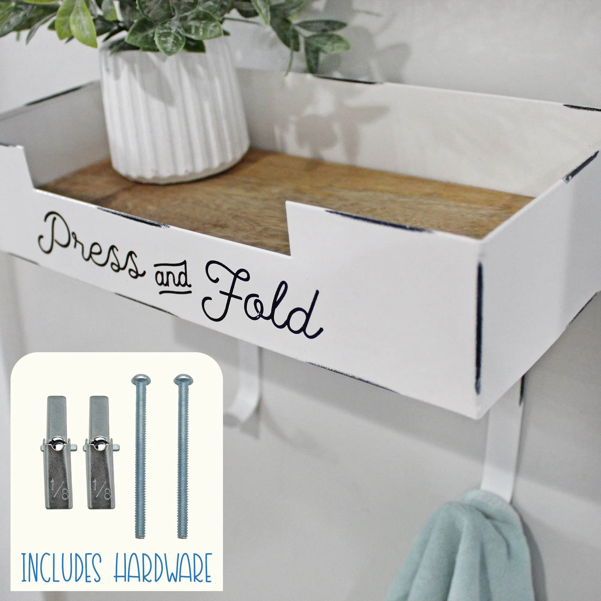 Farmhouse Enamelware Ironing Board Caddy (White, Case of 4)