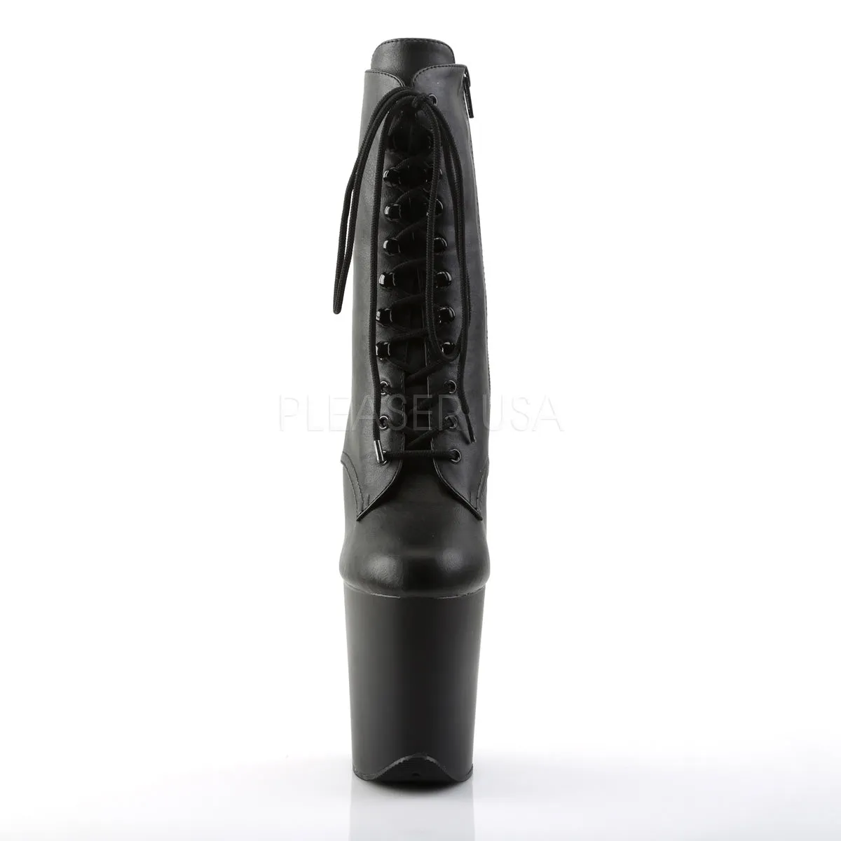 FLAMINGO-1020  Black Faux Leather/Black Matte