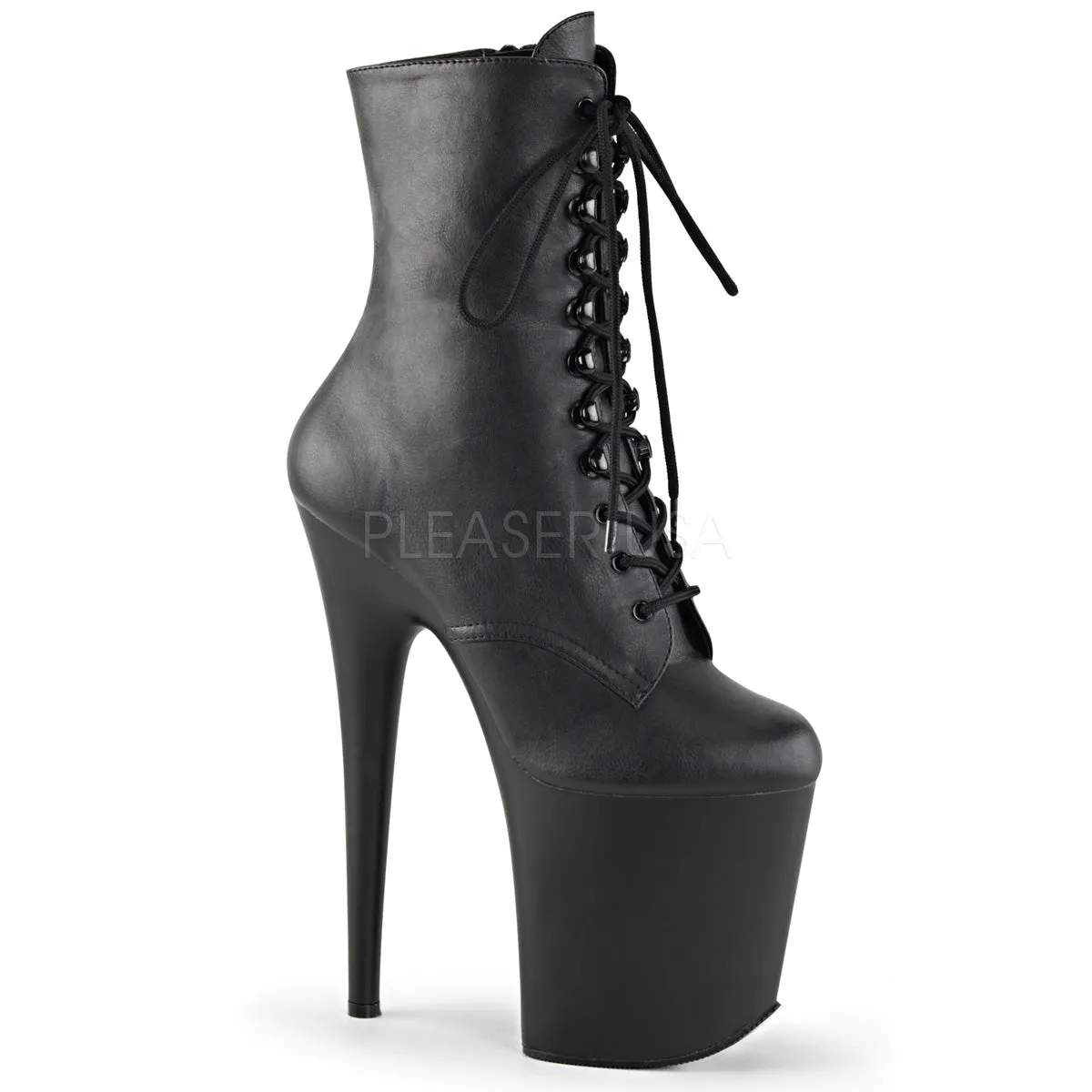 FLAMINGO-1020  Black Faux Leather/Black Matte