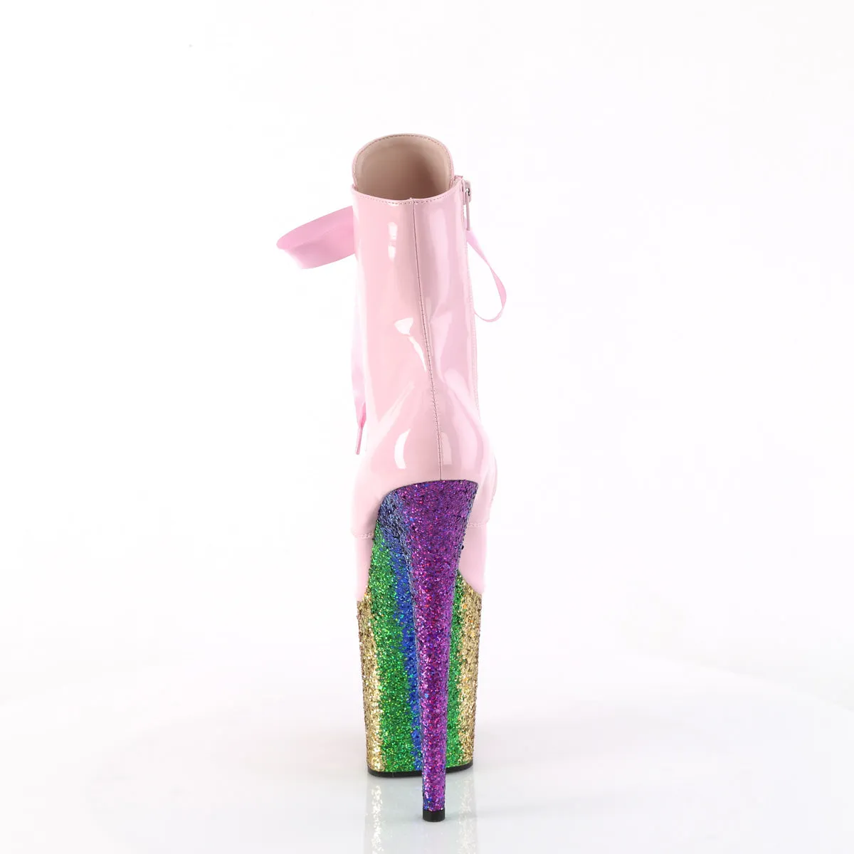 FLAMINGO-1020HG  Baby Pink Holo Patent/Rainbow Glitter