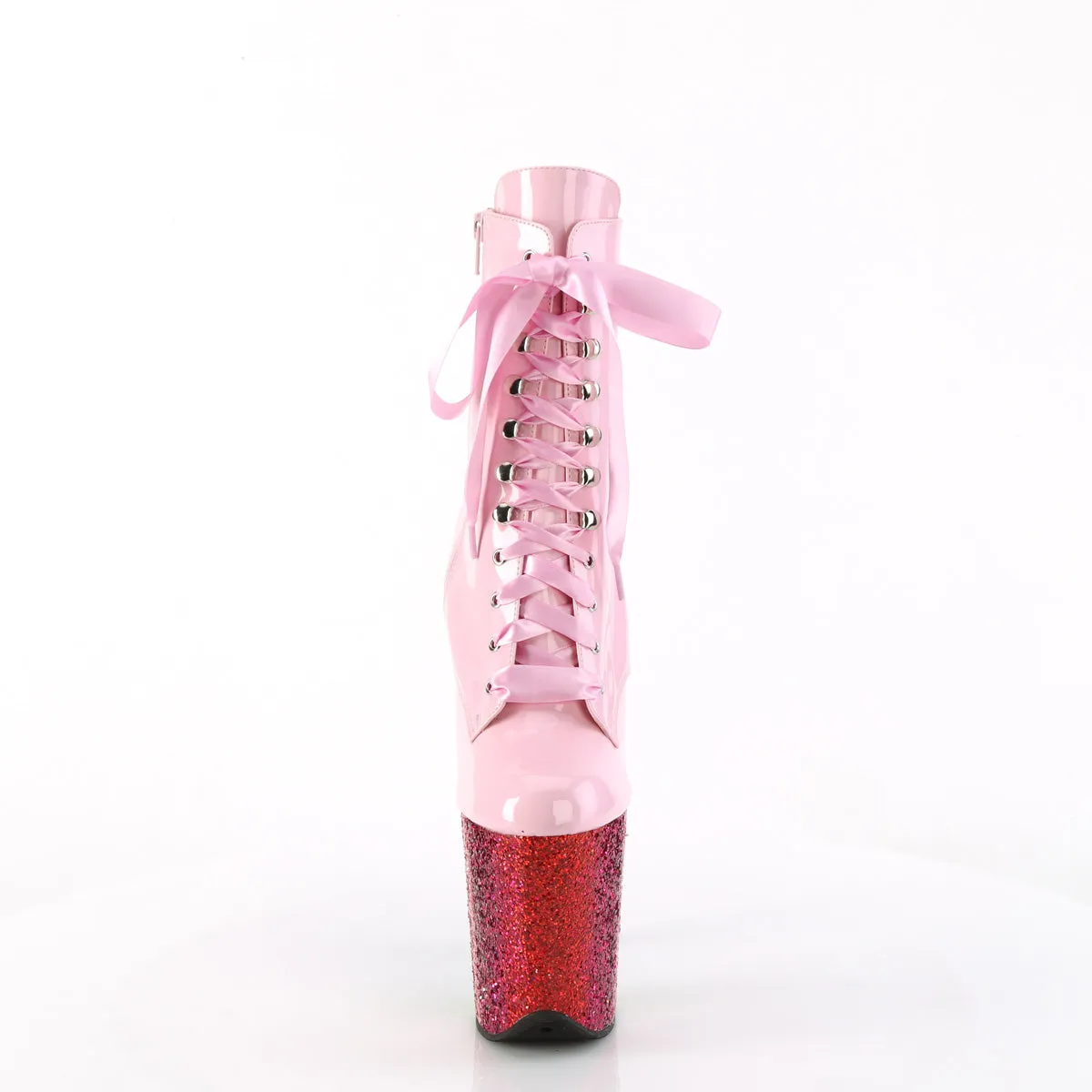 FLAMINGO-1020HG  Baby Pink Holo Patent/Rainbow Glitter