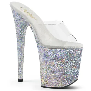 FLAMINGO-801LG  Clear/Silver Multi Glitter
