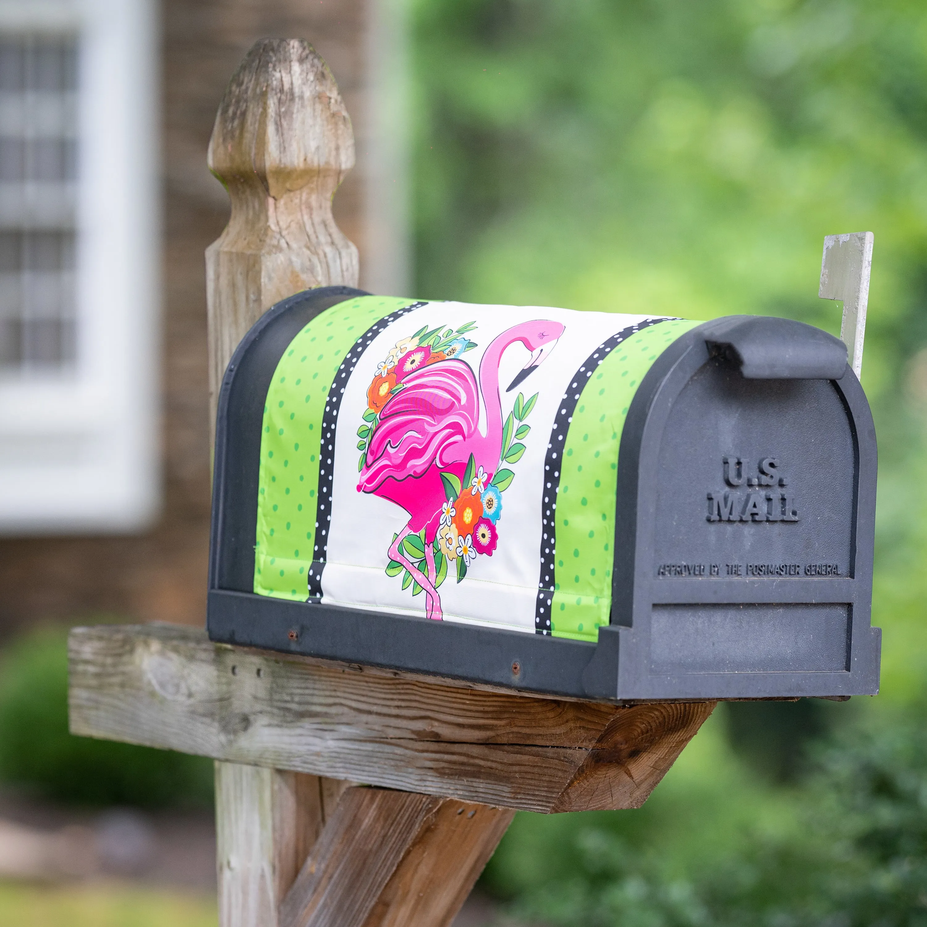 Floral Flamingo Welcome Mailbox Cover,56856