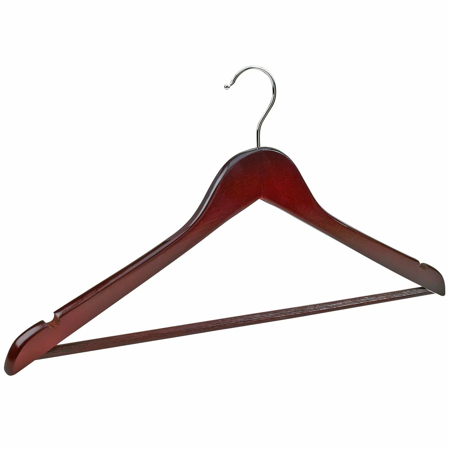 FLORIDA BRANDS Premium Wooden Mahogany Suit Hangers - 96 Pack of Coat Hangers and Black Dress Suit Ultra Smooth Hanger - Strong and Durable Suit Hangers