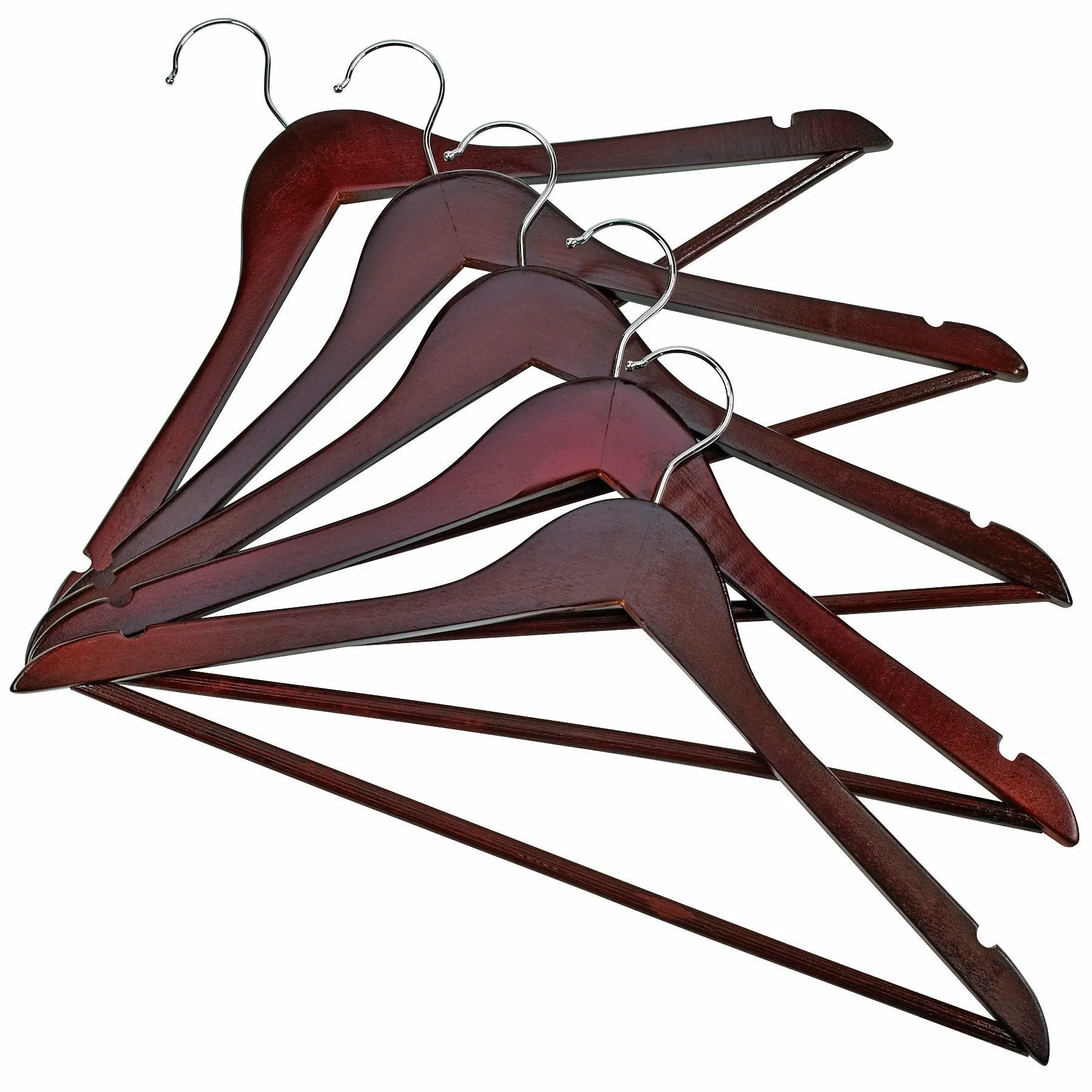 FLORIDA BRANDS Premium Wooden Mahogany Suit Hangers - 96 Pack of Coat Hangers and Black Dress Suit Ultra Smooth Hanger - Strong and Durable Suit Hangers