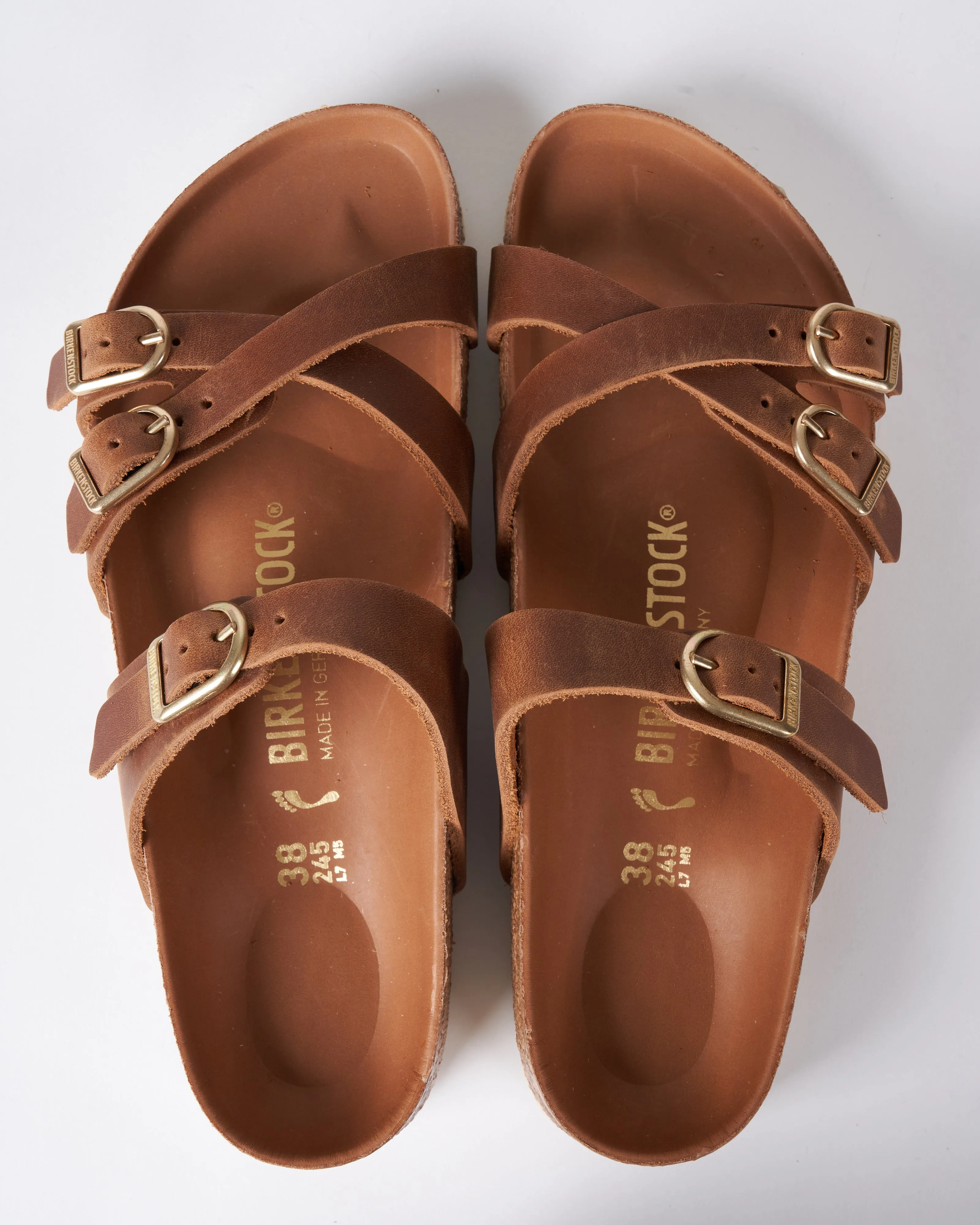 franca hex - cognac oiled leather