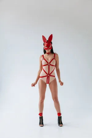 Full body set "Erica" & mask "Bunny" & ankle cuffs "Cassia"
