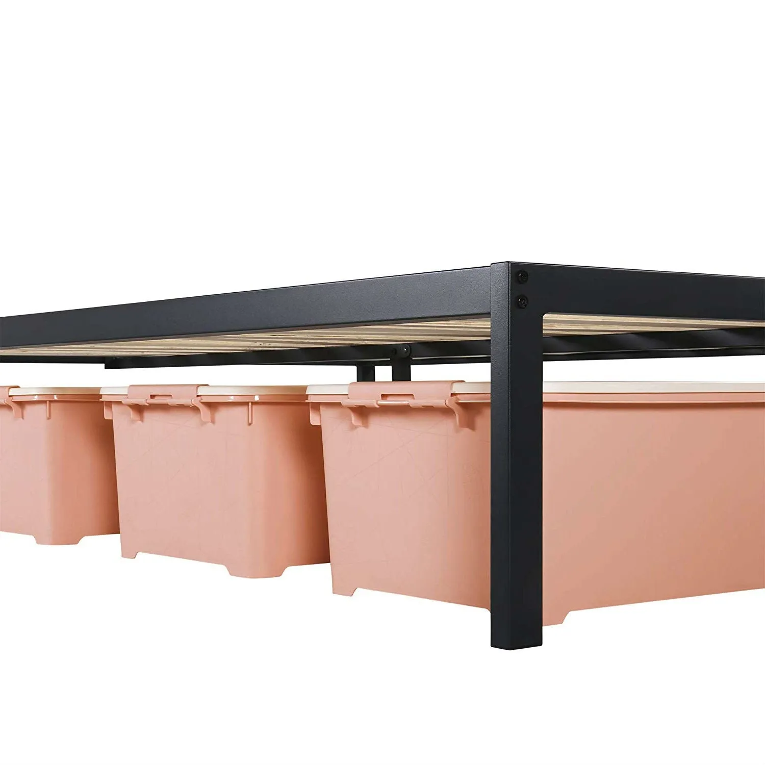 Full size Heavy Duty Metal Platform Bed Frame with Wood Slats