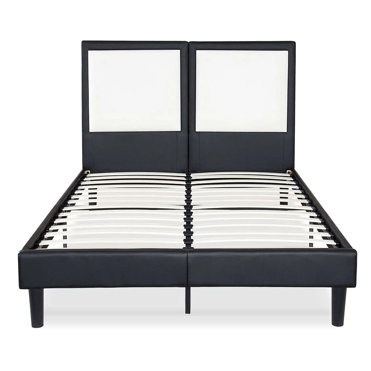 Full size Modern Faux Leather Platform Bed Frame with Headboard