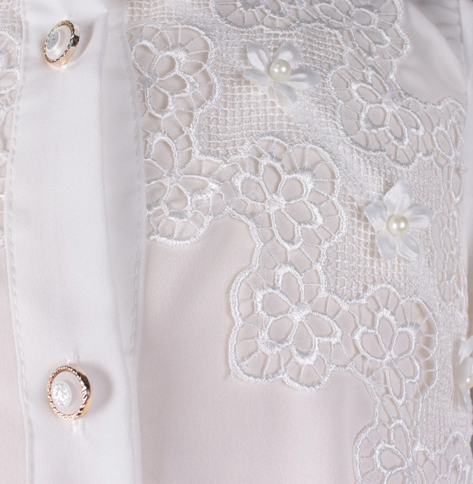 Girls  White Button Down Shirt