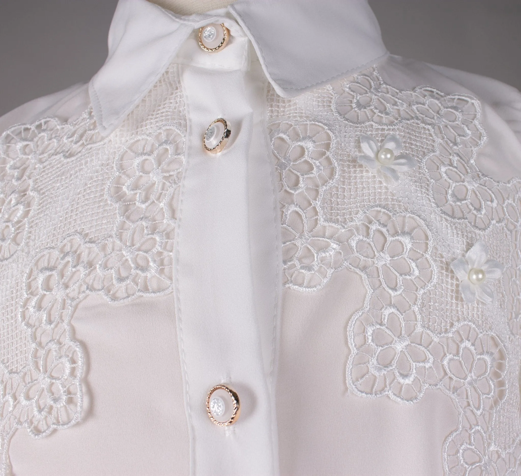 Girls  White Button Down Shirt
