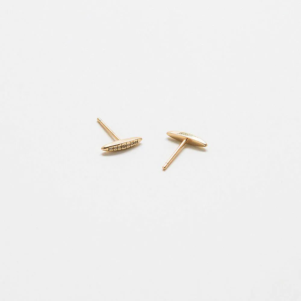 Gold Pavé Bar Stud Earrings