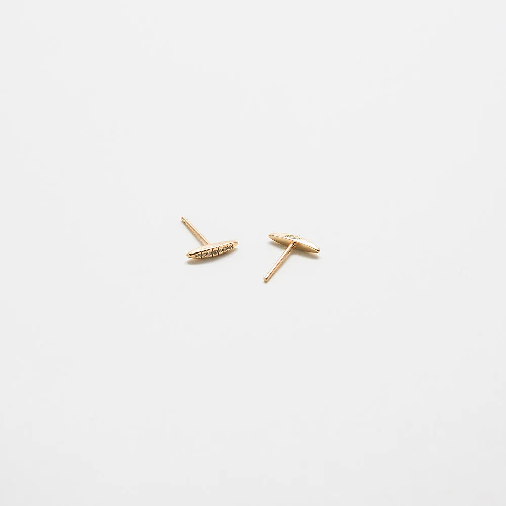 Gold Pave Bar Stud Earrings