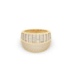 Half Round Half Baguette Band